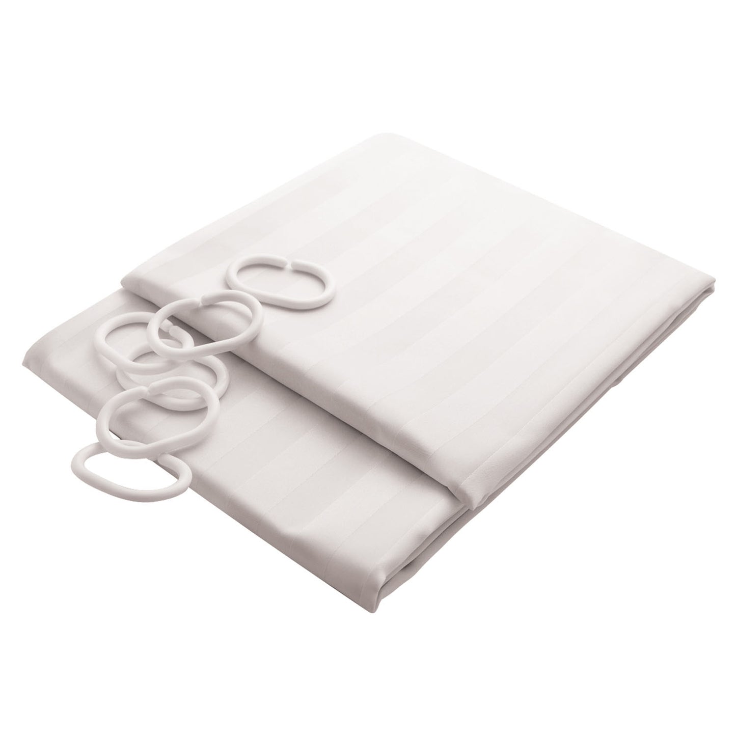 1800mm W  Attaches to Shower Curtain Rail Shower Curtain White  (includes hooks) - 1800mm W x 1800mm H - White
