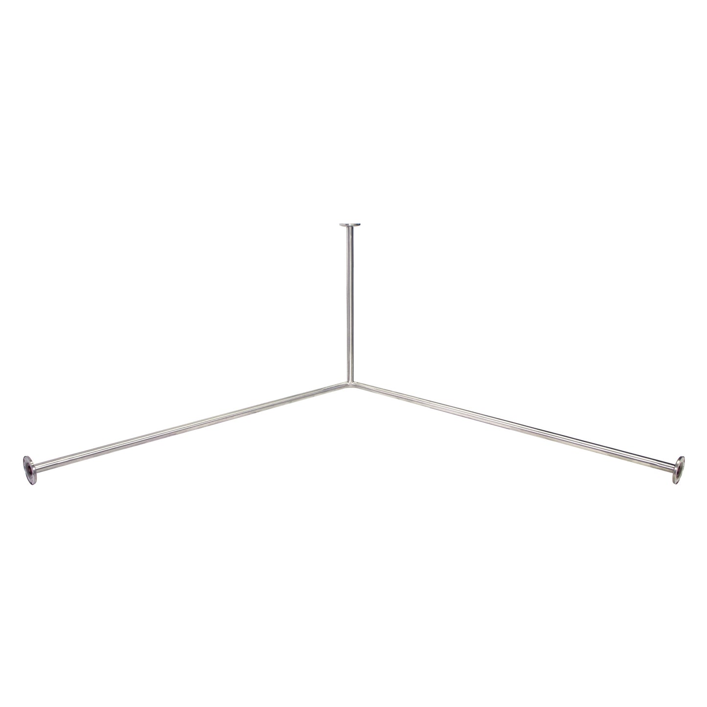 1200mm  Surface Mounted 25mm Corner Shower Curtain Rail Concealed Fix - 1200mm x 1200mm x 600mm - Satin