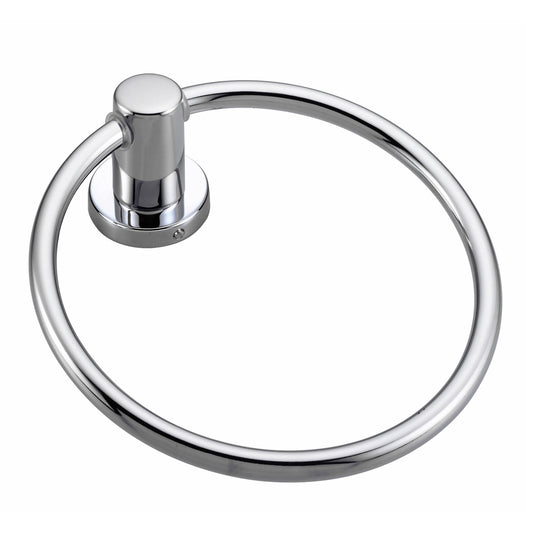 150mm W  Surface Mounted Towel Ring - 150mm W x 150mm H x 50mm D - Chrome Plated