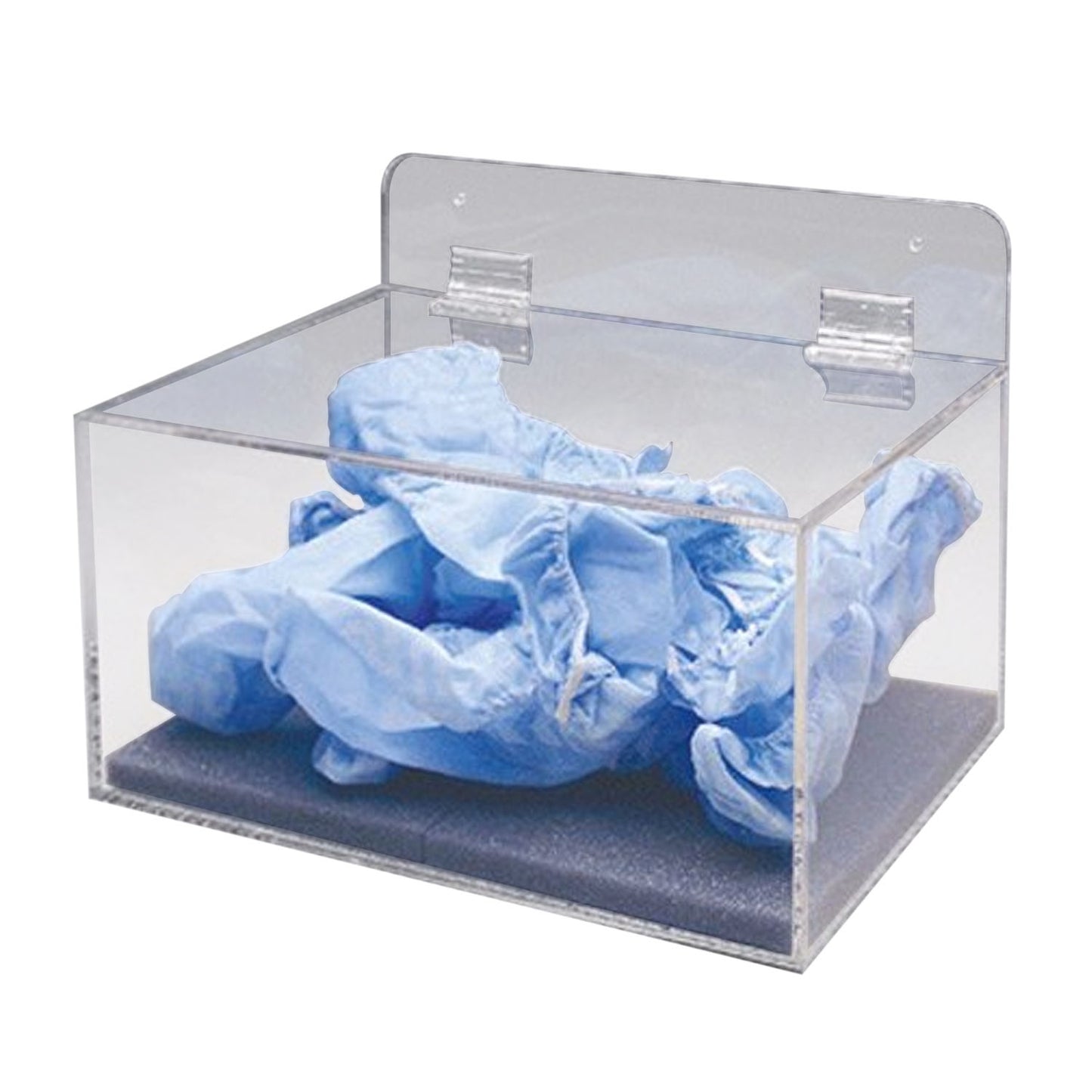 292mm w  Surface Mounted  98211 Clear Acrylic Universal Mask Dispenser Box  - 292mm w x 241mm d x 241mm h  - Clear