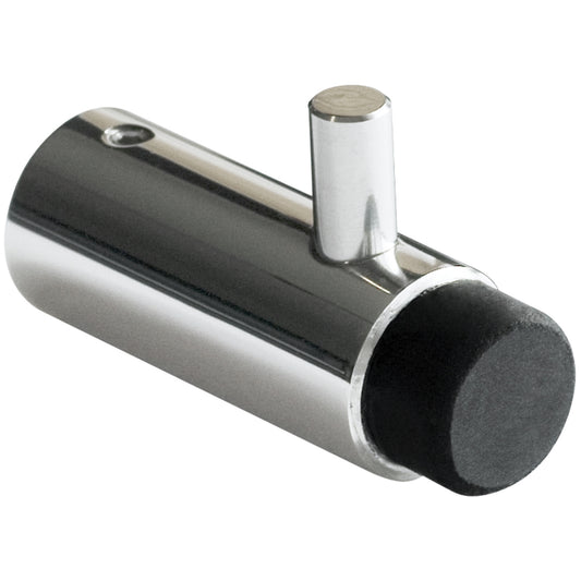 22mm W  Surface Mounted Robe Hook with Bumper - 22mm W x 60mm D - Bright