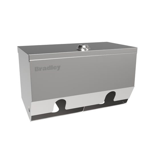 232mm Surface Mounted Double Toilet Roll Holder Lockable AS1428.1 Compliant  - 232mmx140mmx126mm - Satin