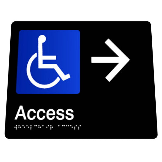 180mm  Surface Mounted Unisex Toilet Braille Sign - 180mm x 210mm x 3mm  - Black