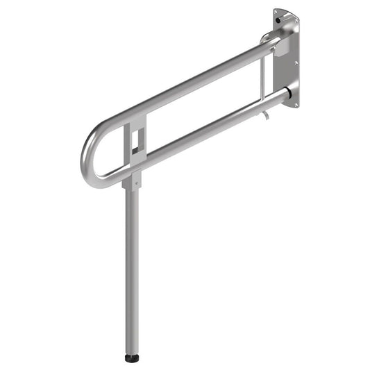 RH 850mm  Surface Mounted Bariatric Drop Down Grab Rail 38mm with Nurse Call Box With Leg - RH 850mm  - Satin