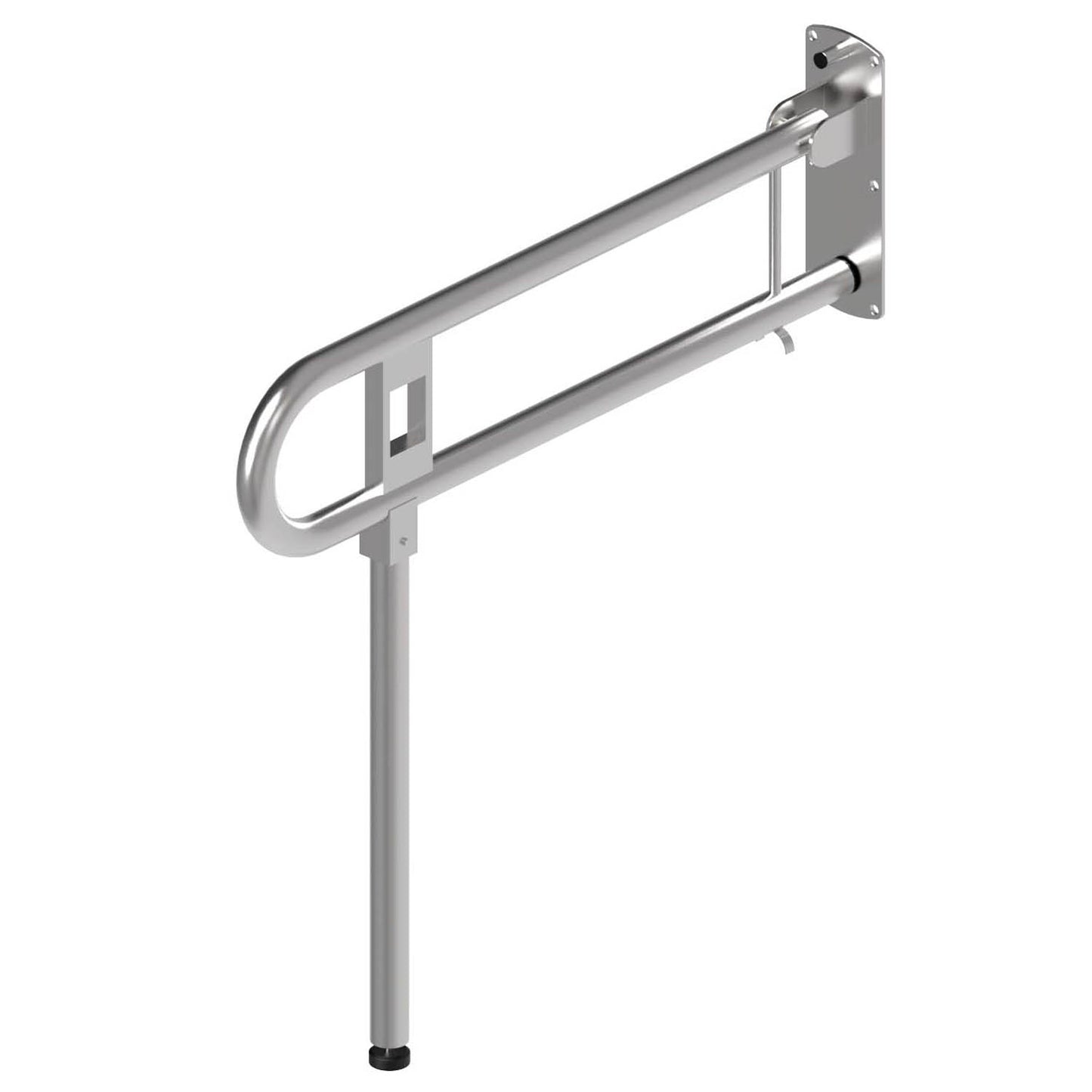 LH 850mm Surface Mounted Bariatric Drop Down Grab Rail 38mm with Nurse Call Box With Leg - LH 850mm - Satin