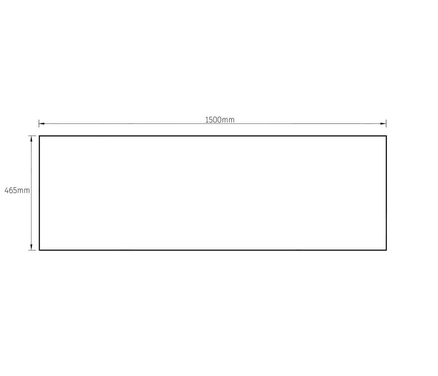 Stone Top 1500x465x20 Pure White No Hole