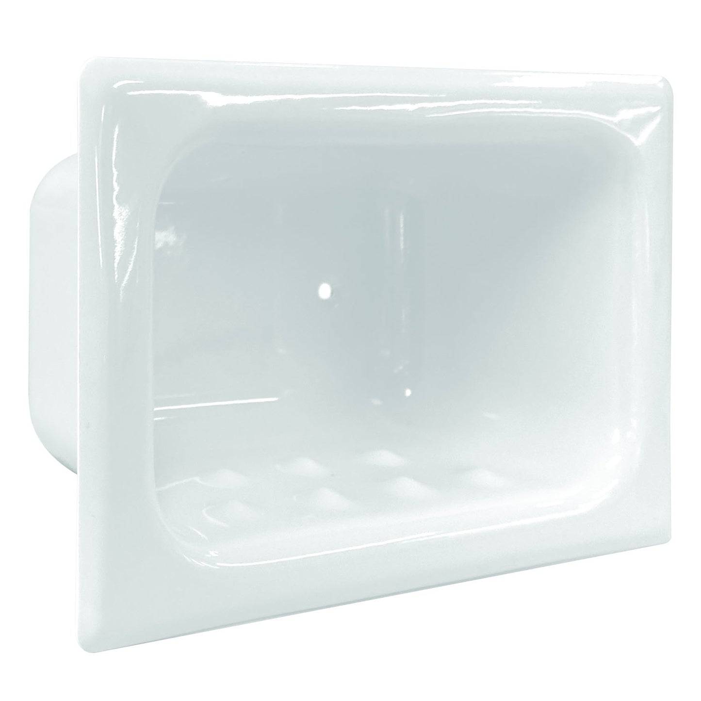 181mm W  Recessed  Recessed Soap Dish - 181mm W x 127mm H x 70mm D - White