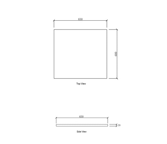 Laundry 650mm Natural Carrara White Marble Top - No Hole