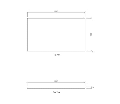 Laundry 1060mm Natural Carrara White Marble Top - No Hole