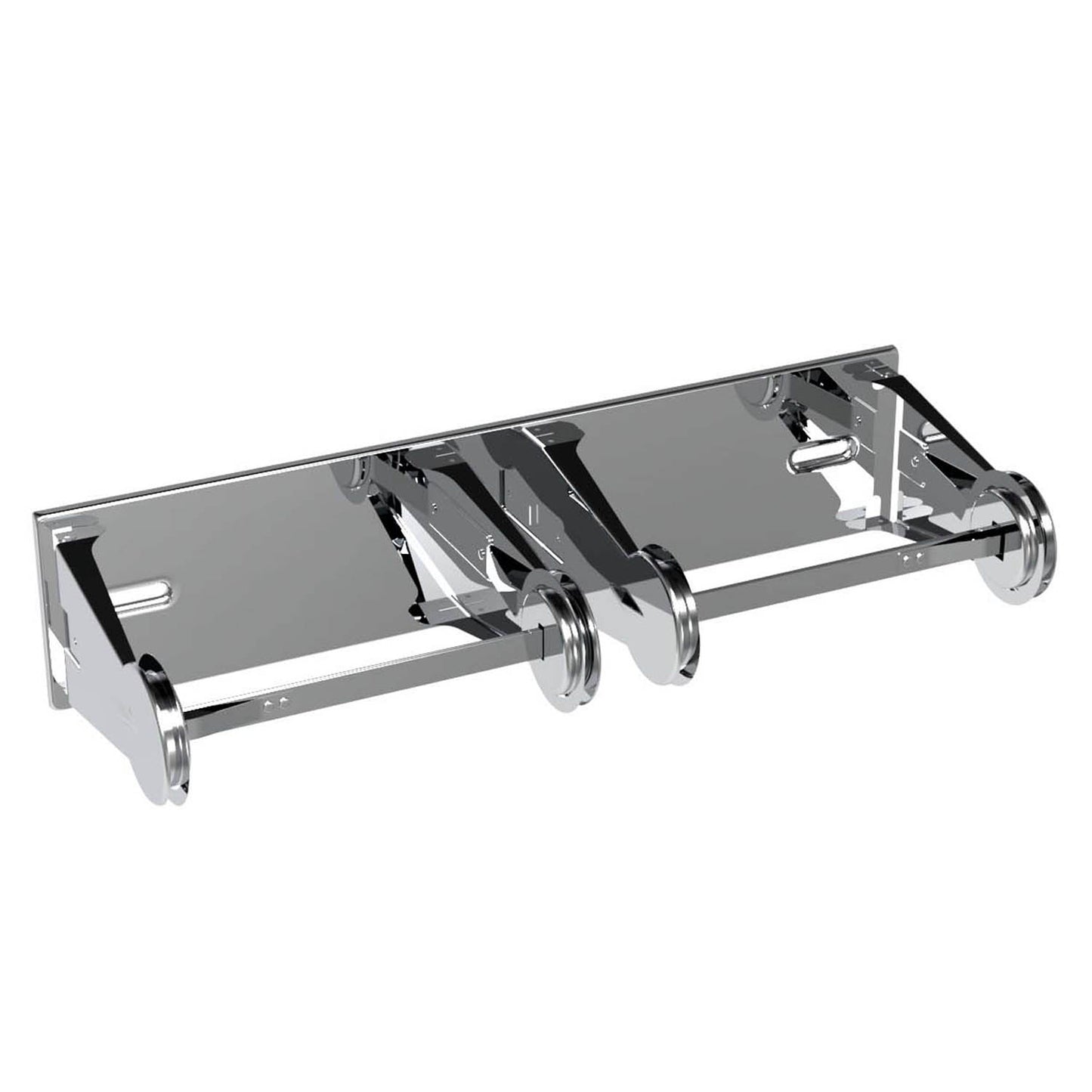 314mmW  Surface Mounted Double Toilet Tissue Dispenser - 314mmW x 70mmH x 110mmD - Chrome