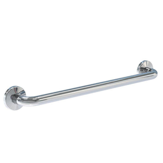 300mm Surface Mounted Grab Rail With Smooth Cover Plate  - 300mm - Bright Polished