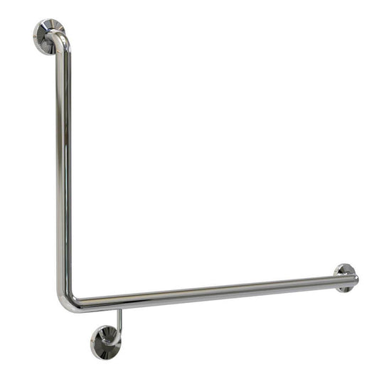 RH 950mm  Surface Mounted Grab Rail With Smooth Cover Plate  - RH 950mm x 600mm - Bright Polished