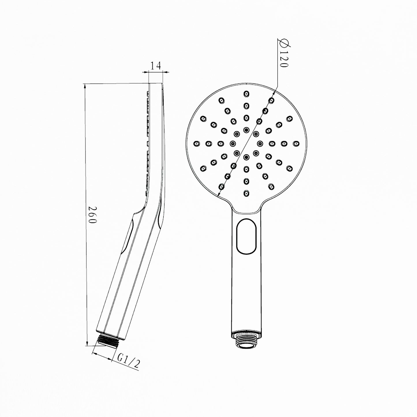 Pavia Brushed Gold Shower Rail with Round Handheld Shower Piece