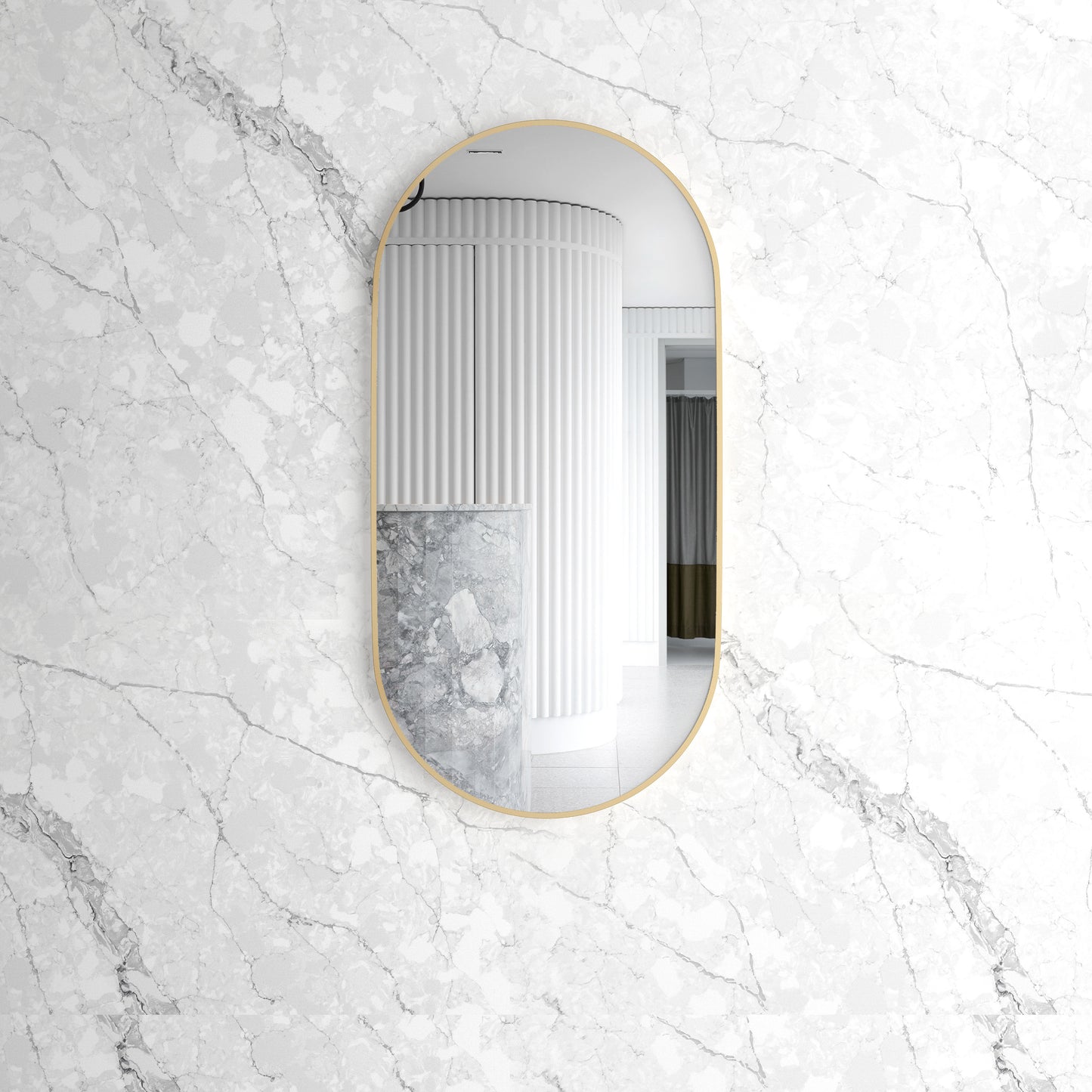 Noosa 1200x600 Gold Metal Frame Mirror
