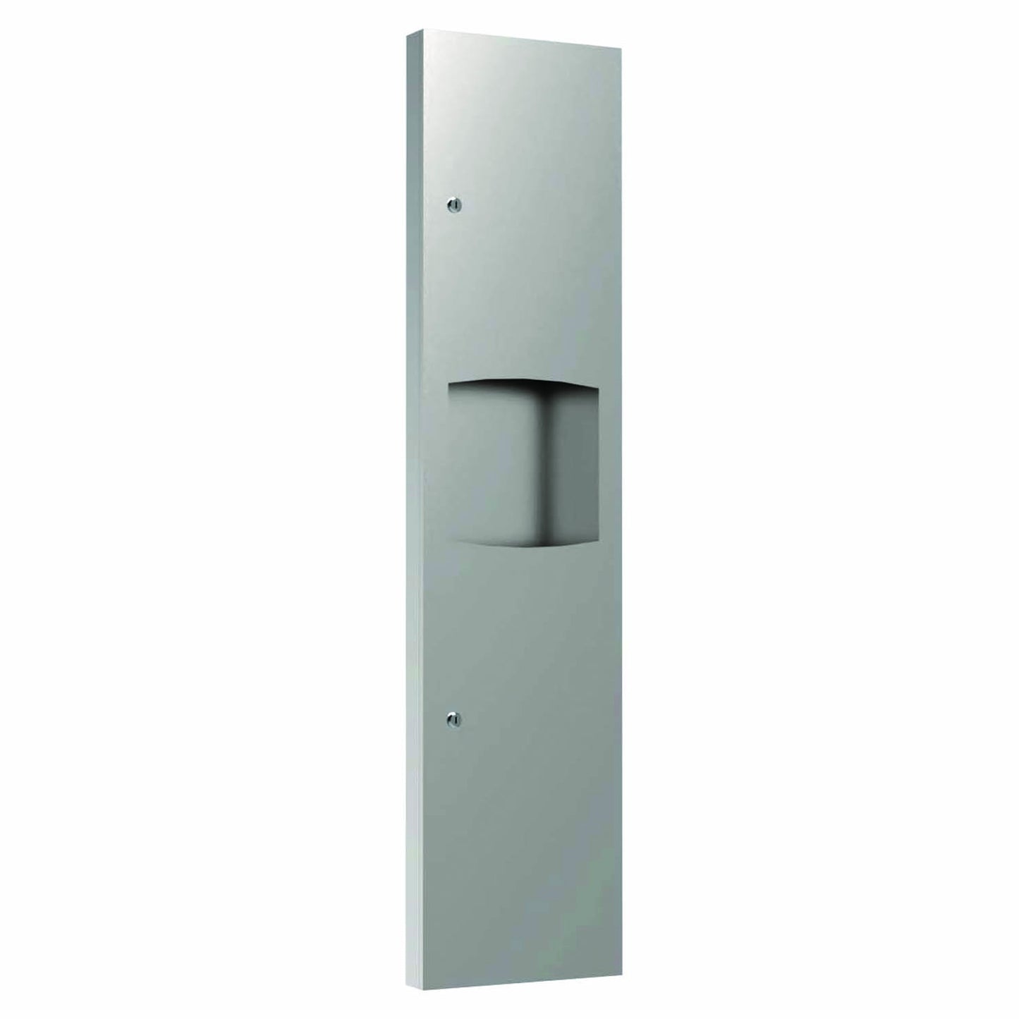 330mm W  Semi Recessed Towel and Waste Receptacle - 330mm W x 1395mm H x 105mm D - Satin