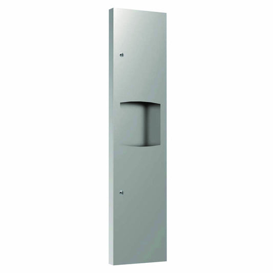 330mm W  Semi Recessed Towel and Waste Receptacle - 330mm W x 1395mm H x 105mm D - Satin