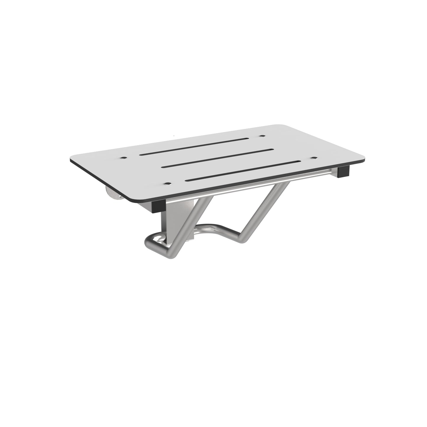 609.6 mm W  Surface Mounted Folding Shower Seat - 609.6 mm W x 371mm D - Satin/Phenolic