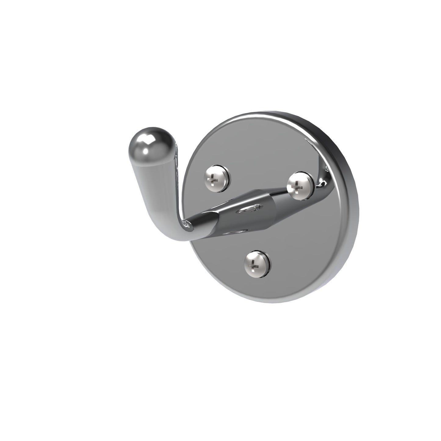 79mm Projection Surface Mounted Coat Hook Front Fix - 79mm Projection - Bright