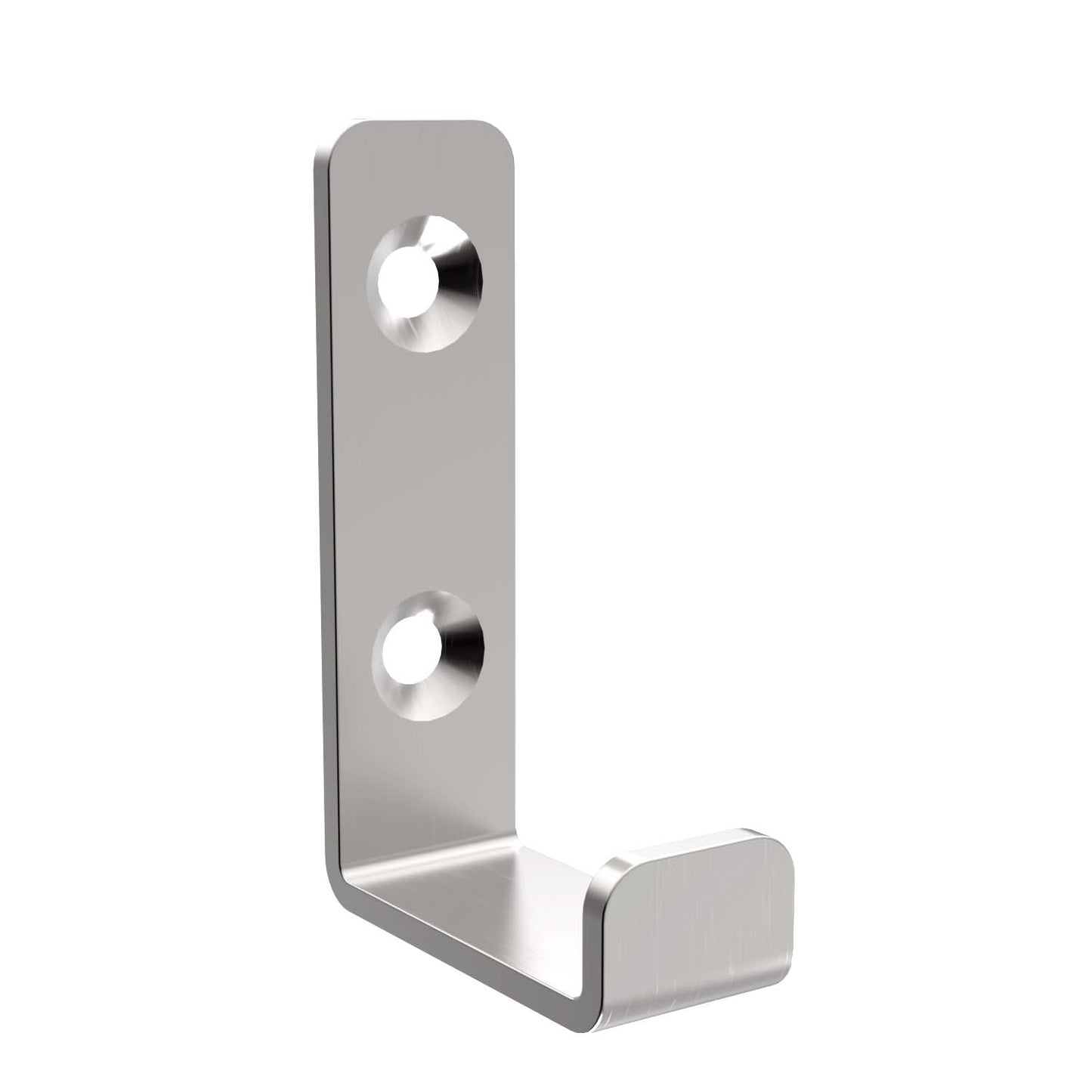 20mm W  Surface Mounted Coat Hook - 20mm W x 75mm H x 45mm D - Satin