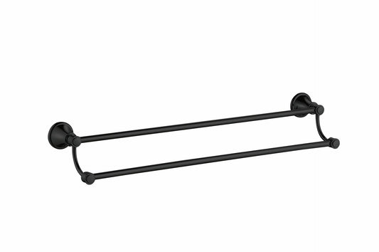 Clasico Double  Towel Rail - 600mm - Matt Black