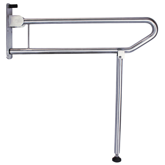 850mm  Surface Mounted Bariatric Drop Down Grab Rail 38mm with Drop Down Leg  - 850mm  - Satin
