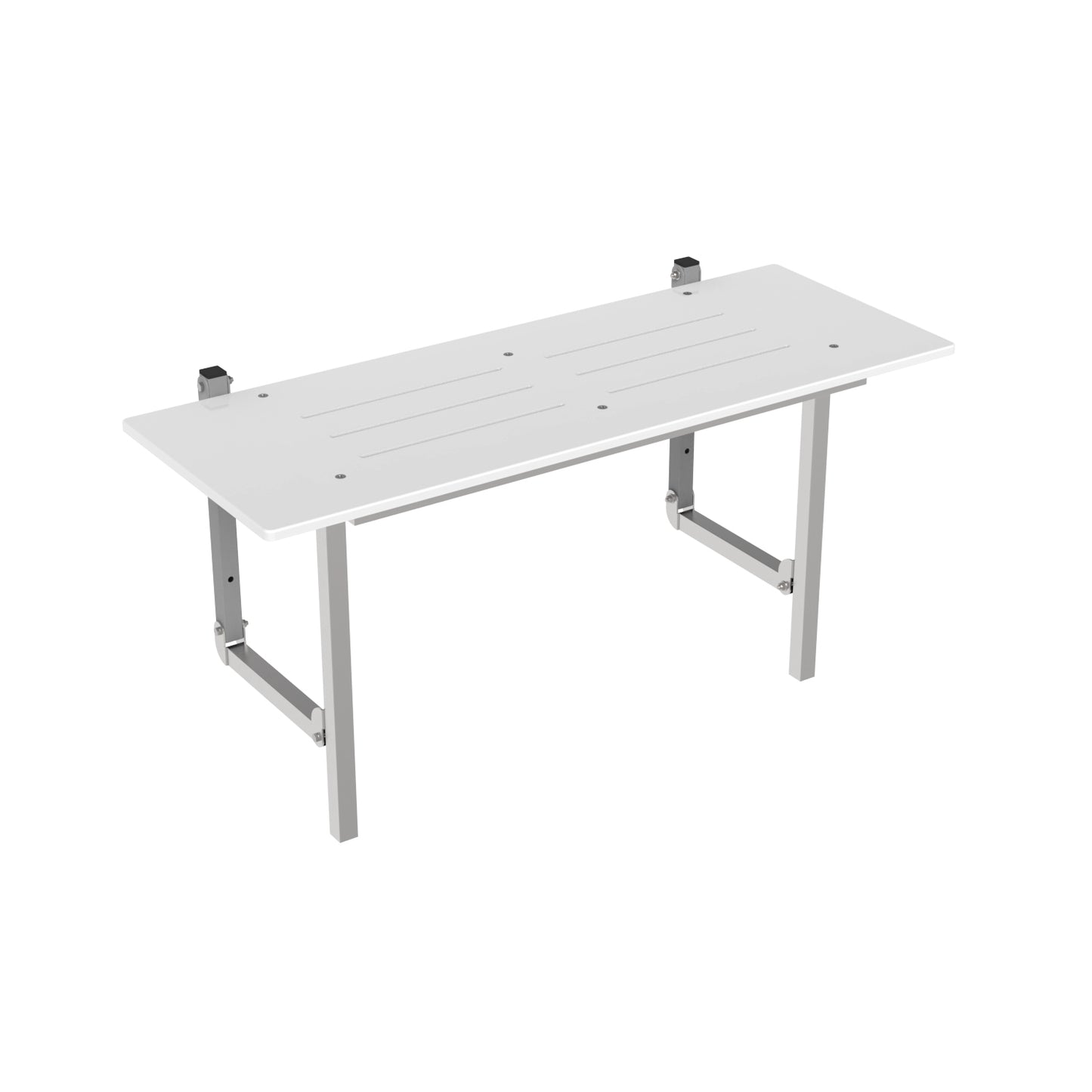 960mm Surface Mounted MAP-1044 Folding Shower Seat AS1428 Compliant - 960mm - White with Satin legs