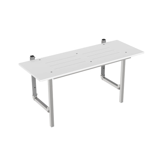 960mm Surface Mounted MAP-1044 Folding Shower Seat AS1428 Compliant - 960mm - White with Satin legs
