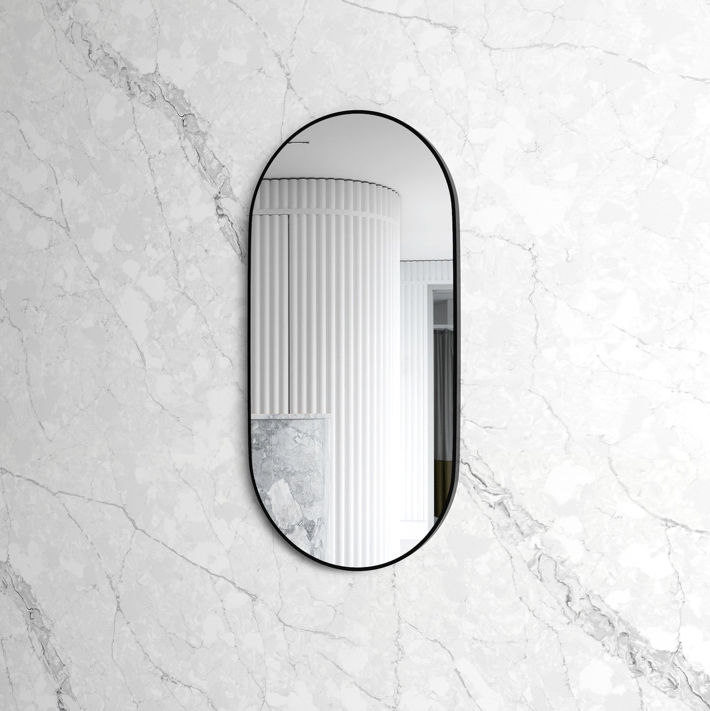 Noosa 1200x600 Black Metal Frame Mirror