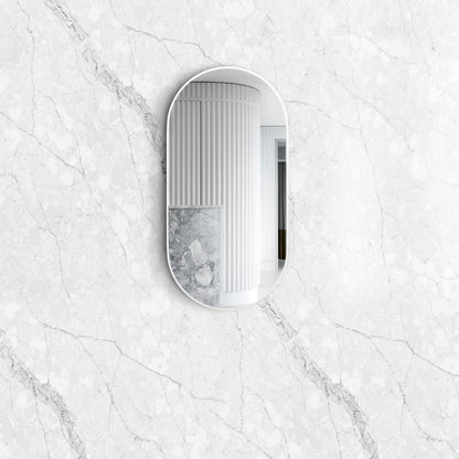 Noosa 900x450 White Metal Frame Tuffi Mirror