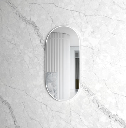 Noosa 900x450 White Metal Frame Tuffi Mirror
