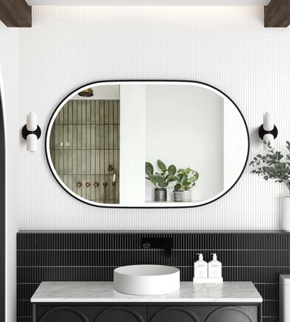 LED Noosa 900x600 Black Metal Frame Mirror