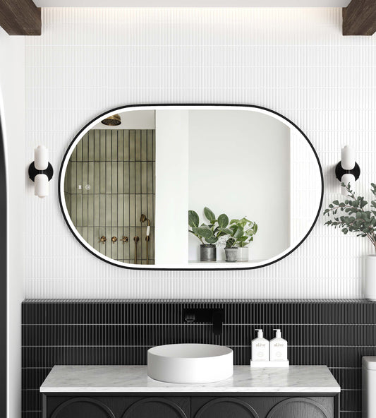 LED Noosa 900x600 Black Metal Frame Mirror