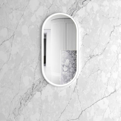 LED Noosa 900x450 White Metal Frame Mirror