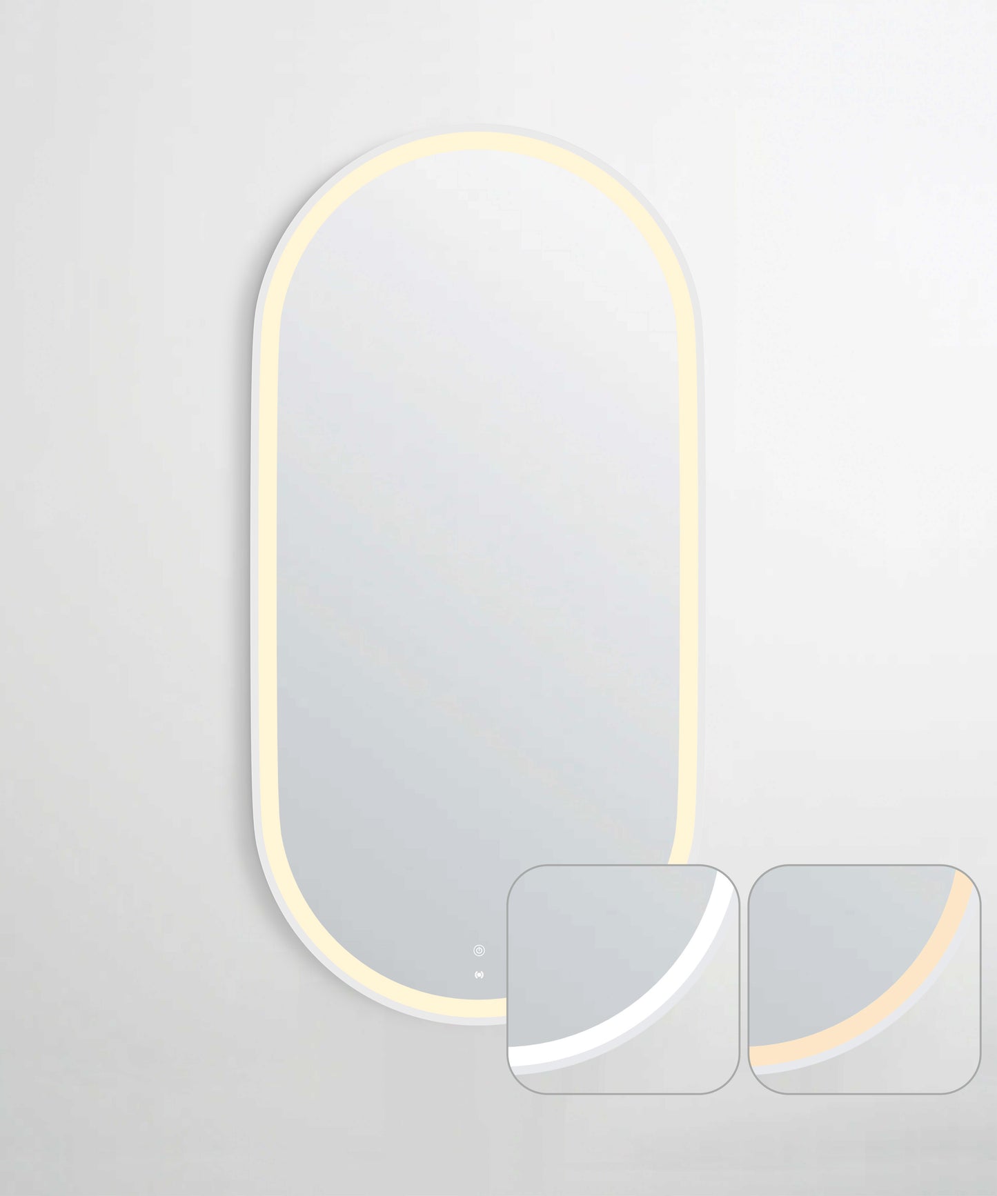 LED Noosa 900x450 White Metal Frame Mirror