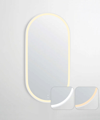 LED Noosa 900x450 White Metal Frame Mirror