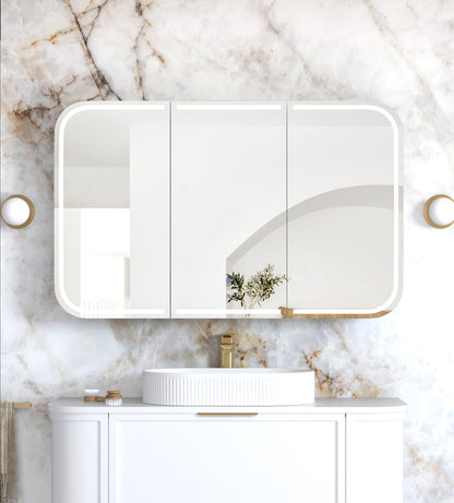 LED Newport 1200x750 White Shaving Cabinet - Premium Edition
