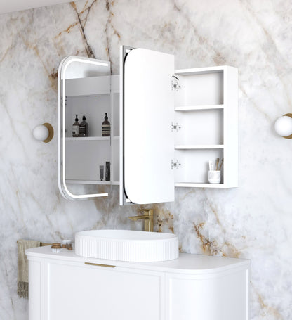LED Newport 1200x750 White Shaving Cabinet - Premium Edition