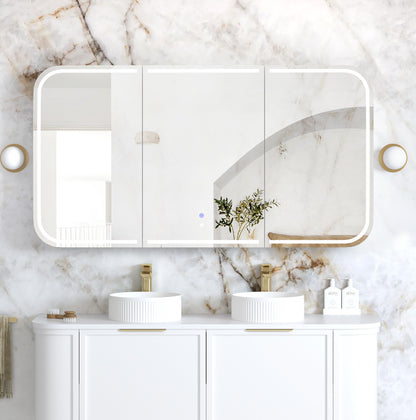 LED Newport 1500x750 White Shaving Cabinet - Premium Edition