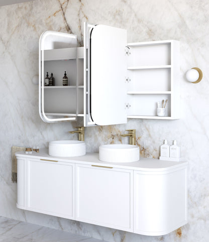 LED Newport 1500x750 White Shaving Cabinet - Premium Edition