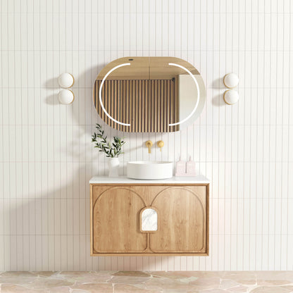 Laguna Mk II 900mm Natural Woodland Oak Wall Hung Cabinet Only