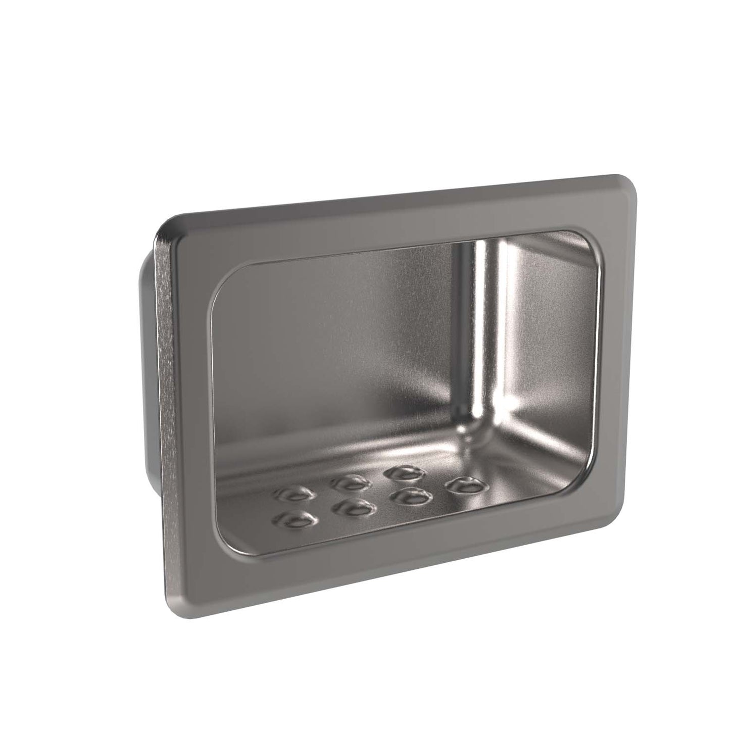 178mm W  Surface Mounted Recessed Soap Dish - 178mm W x 127mm H x 70mm D - Satin