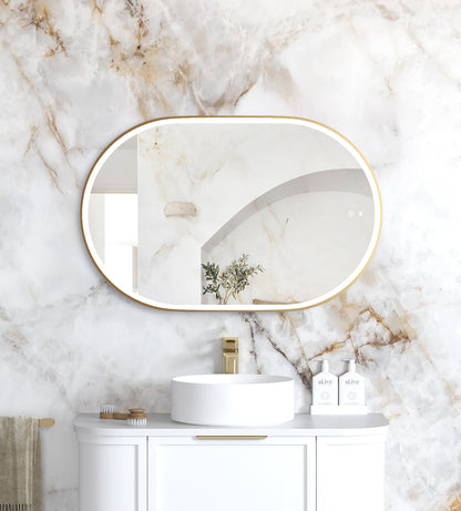 LED Noosa 900x600 Gold Metal Frame Mirror