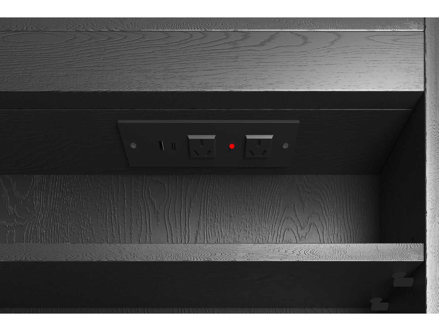 LED Archie 900x600 Black Oak Shaving Cabinet