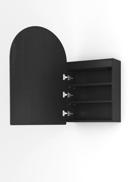 LED Archie 900x600 Black Oak Shaving Cabinet