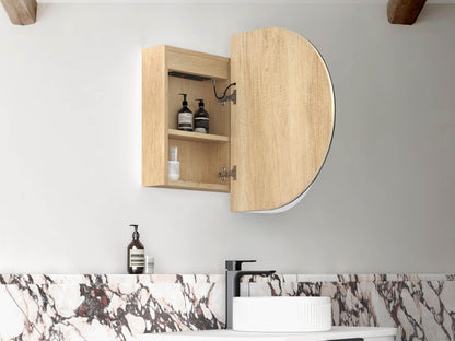 LED Bondi 900x600 Natural Oak Shaving Cabinet - Premium