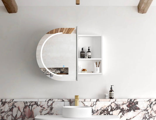 LED Bondi 900x600 White Shaving Cabinet - Premium