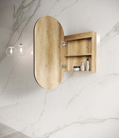 LED Noosa 900x450 Natural Oak Shaving Cabinet - Premium Edition