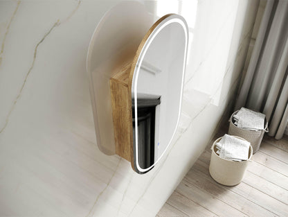 LED Noosa 900x450 Natural Oak Shaving Cabinet - Premium Edition
