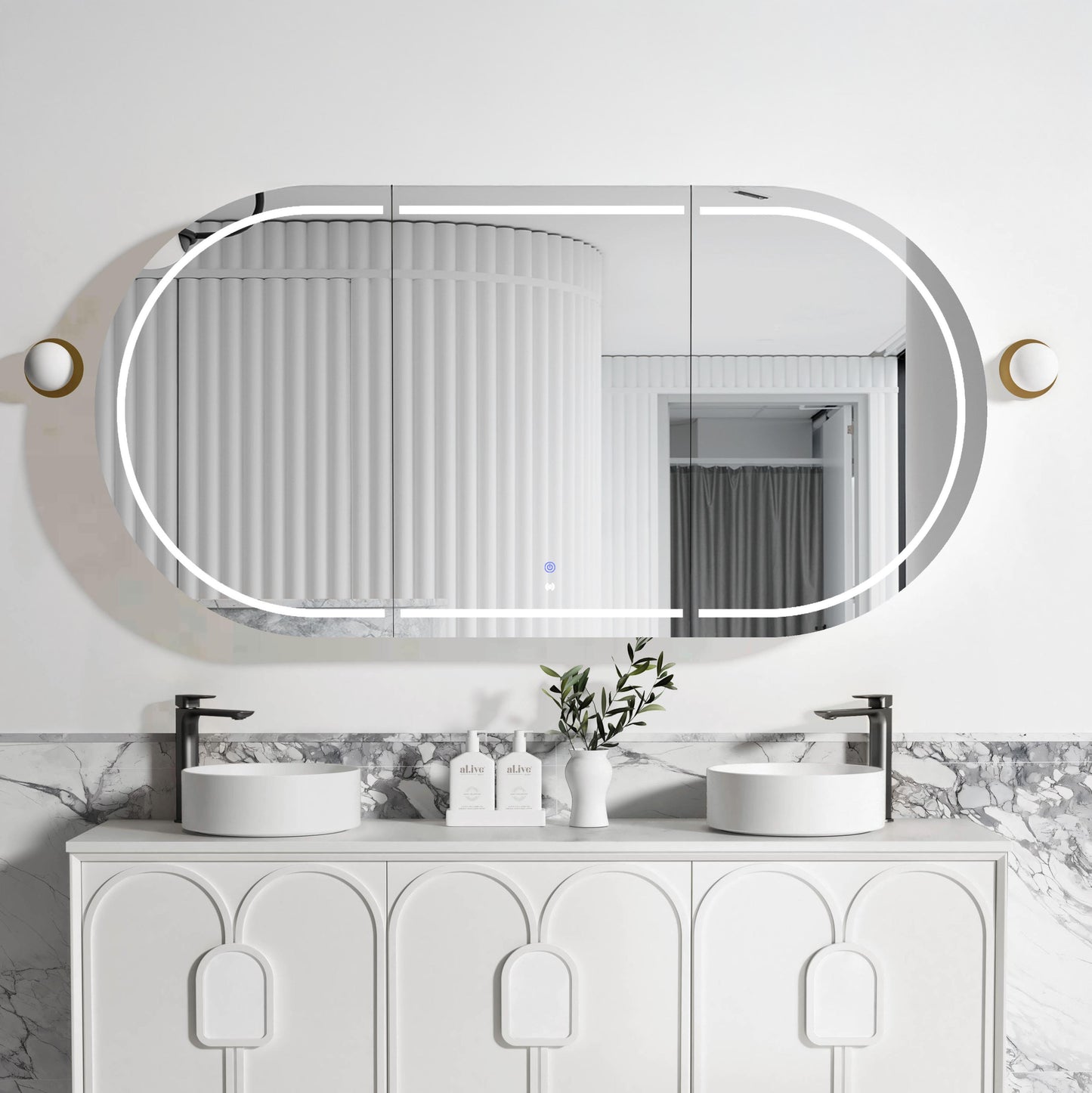 LED Bondi 1800x900 White Shaving Cabinet - Premium