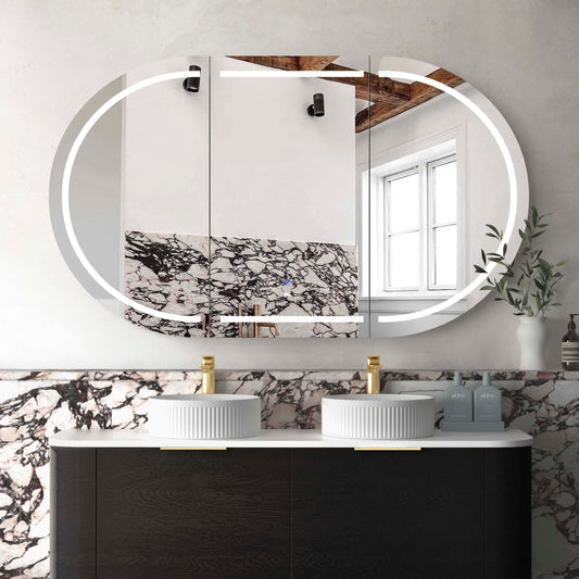 LED Bondi 1500x900 Black Oak Shaving Cabinet - Premium